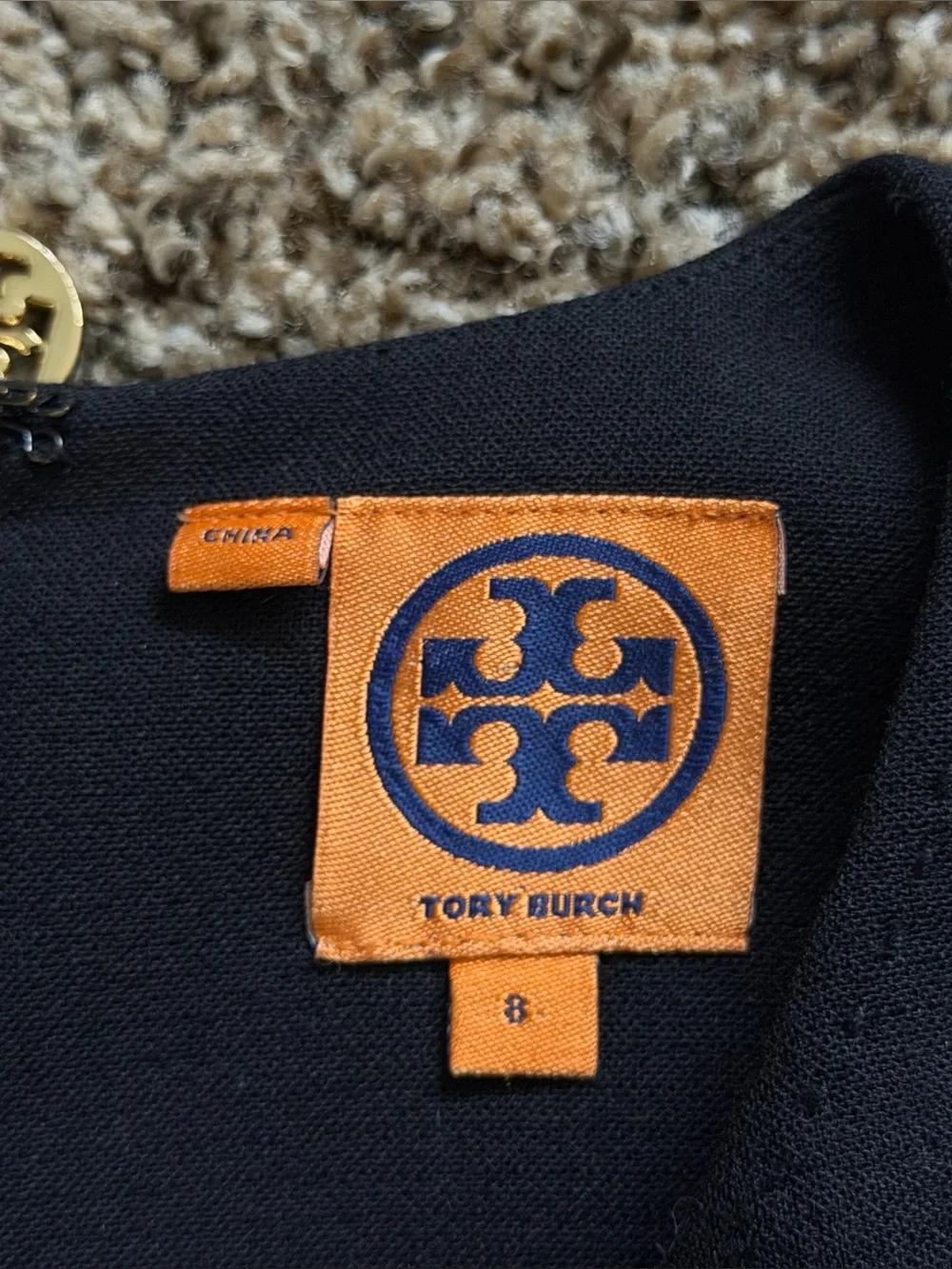 Tory Burch Petra Double Crepe Black Wool Blend Sleeveless Women Size 8